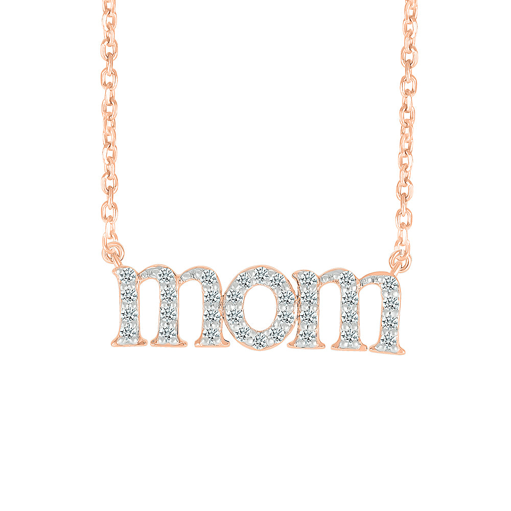 Love Mom Gold & Diamond Necklace