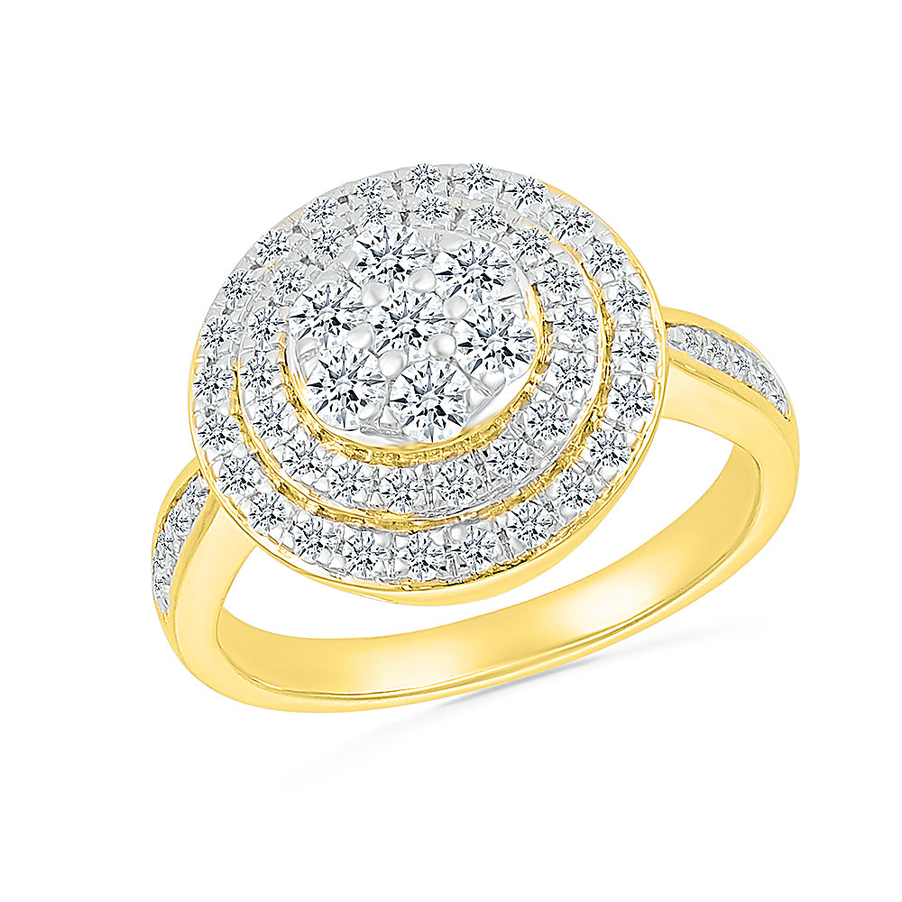Halo Diamond Gold Ring