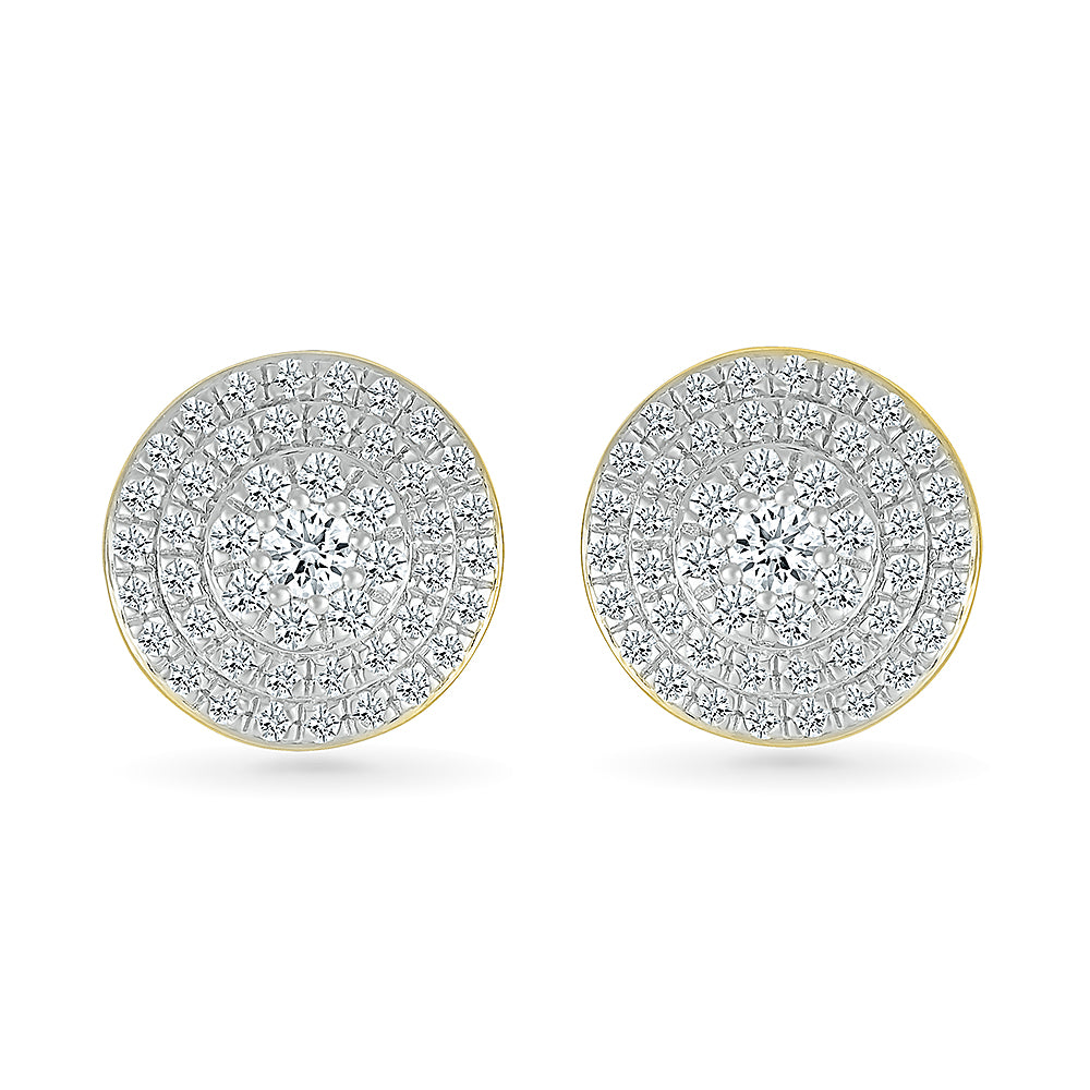 Gold Embrace round Stud Earrings