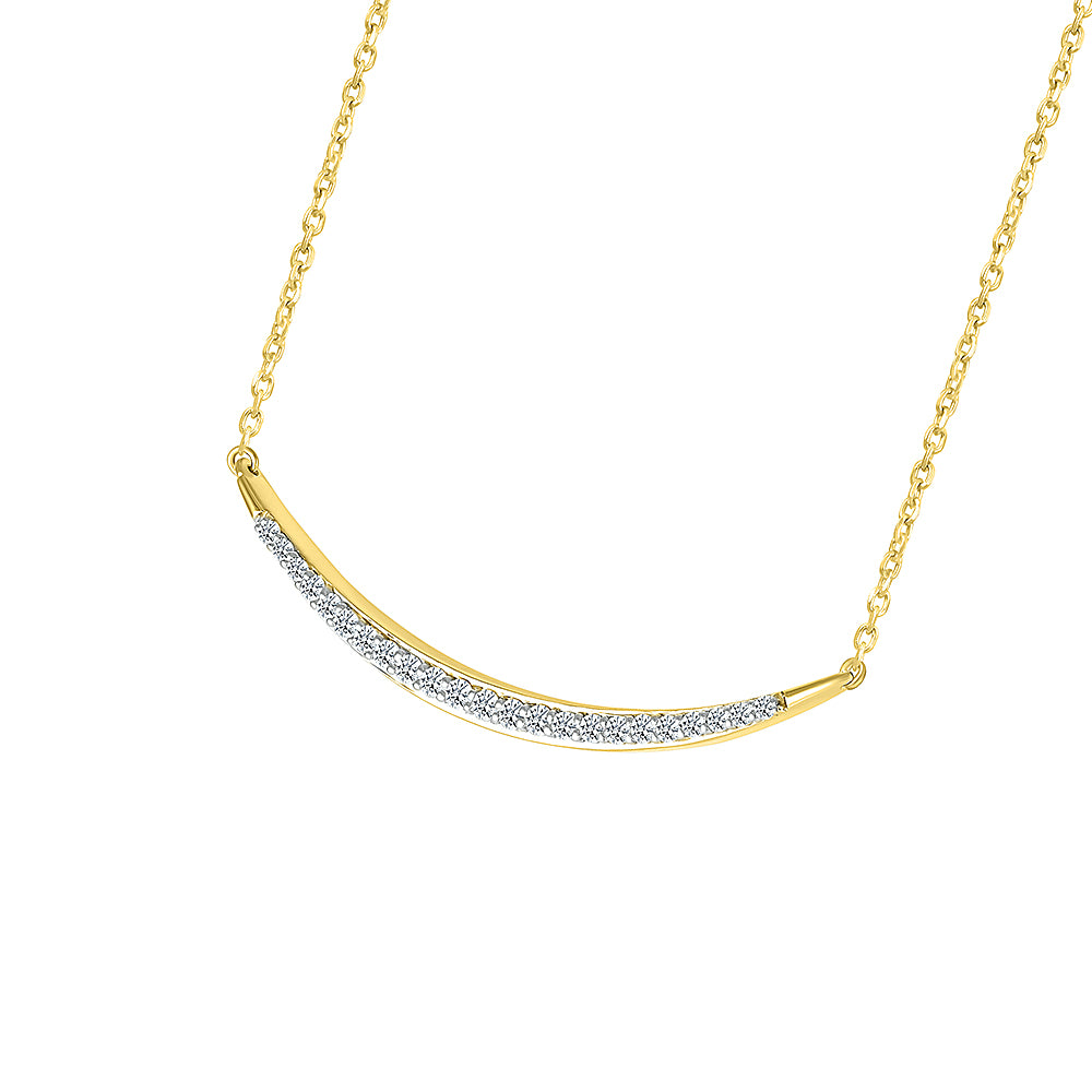 Simple Crescent Diamond Necklace