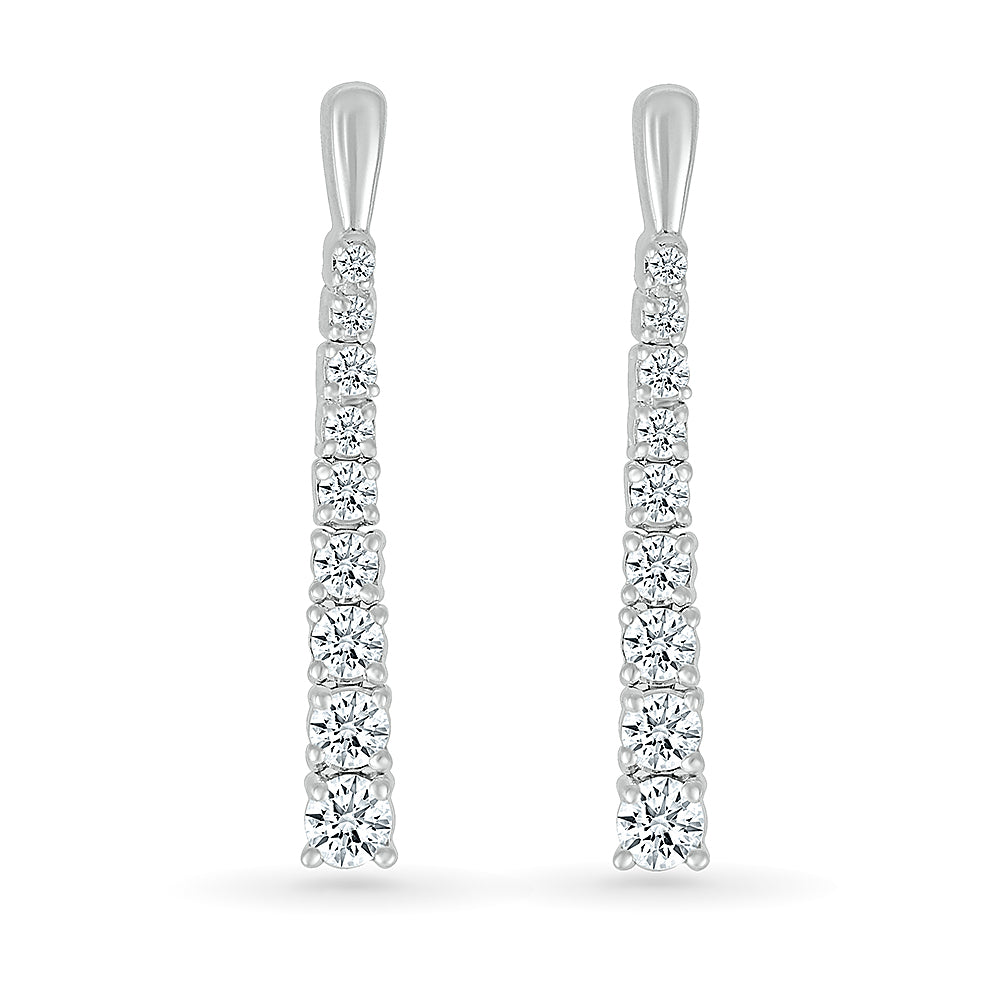 Long Dazzling Diamond Earrings
