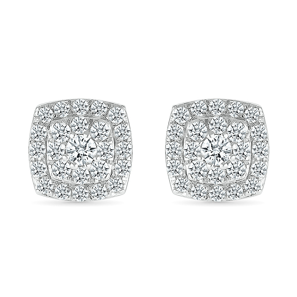 Glitzy Diamond Stud Earrings