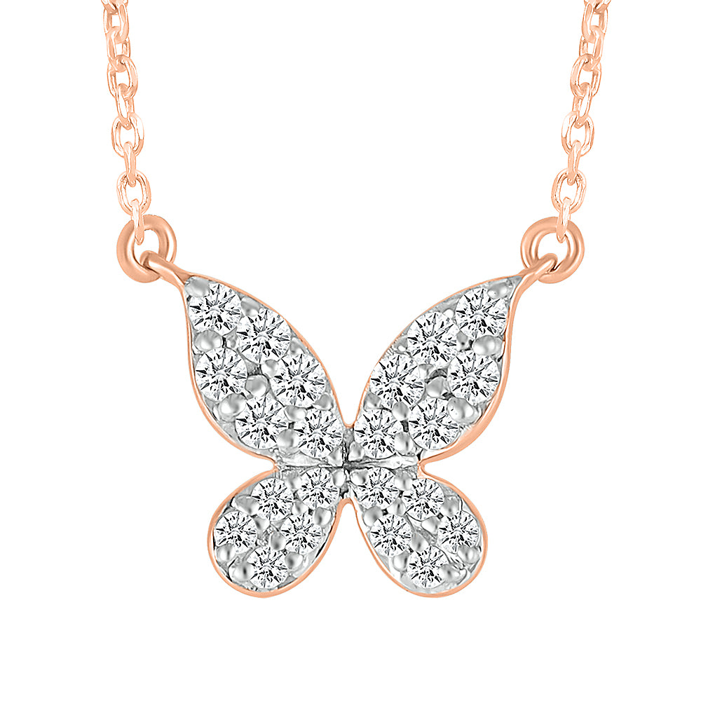 Gold & Diamond Studded Fluttering Necklace