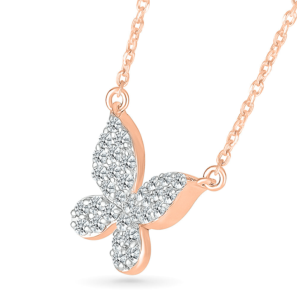 Gold & Diamond Studded Fluttering Necklace