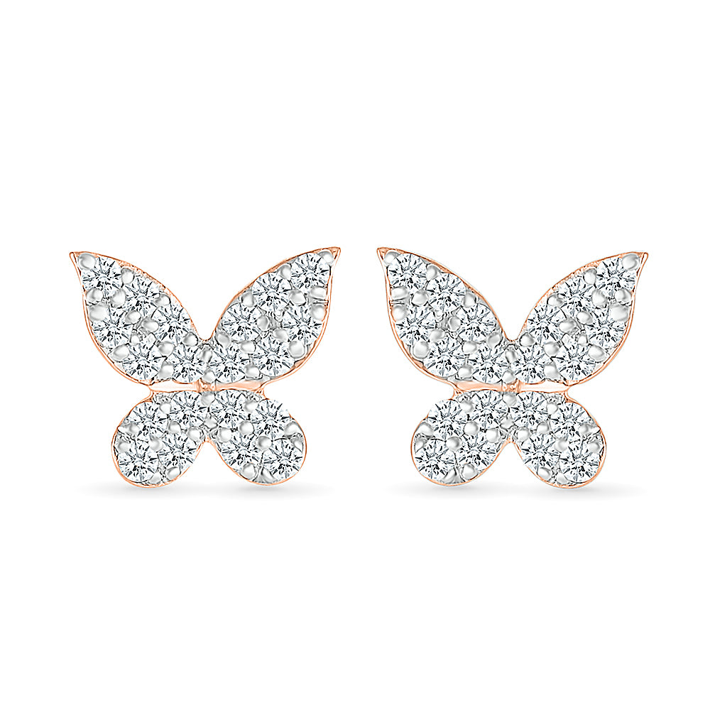 Winsome Butterfly diamond Stud Earrings