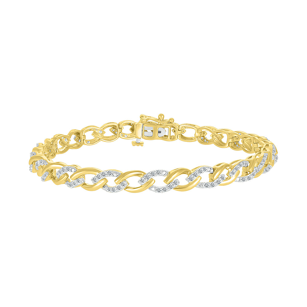 Swirly Diamond Chain Bracelet