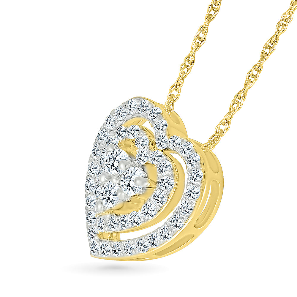 Pave-Set Diamond Heart Pendant