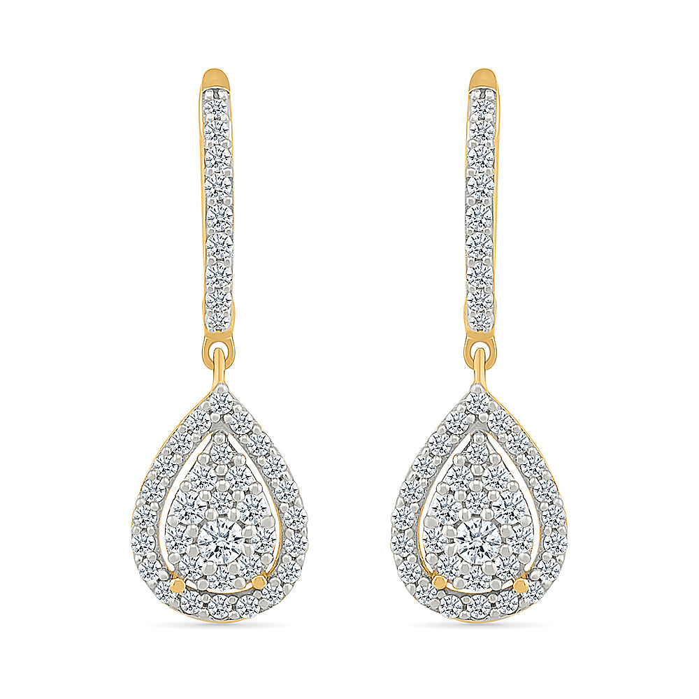 Pear Diamond Drop Earrings
