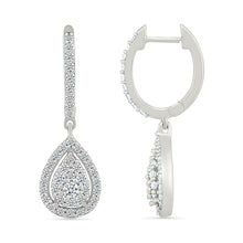 Pear Diamond Drop Earrings