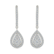 Pear Diamond Drop Earrings