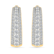 Sparkling Triple Row Diamond Earrings
