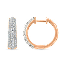 Sparkling Triple Row Diamond Earrings