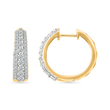 Sparkling Triple Row Diamond Earrings