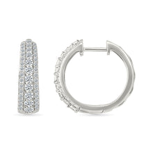Sparkling Triple Row Diamond Earrings