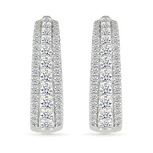 Sparkling Triple Row Diamond Earrings