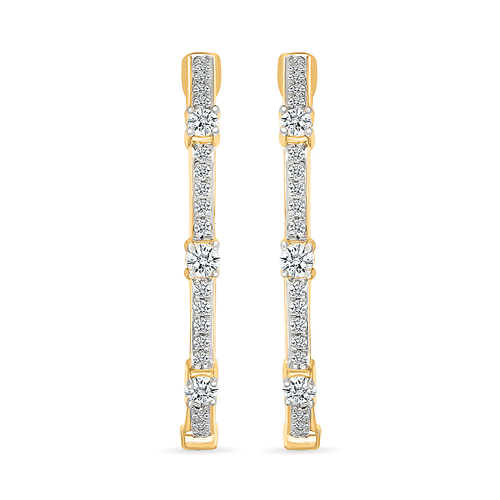 Dangling Diamond Bars Earrings