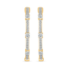Dangling Diamond Bars Earrings