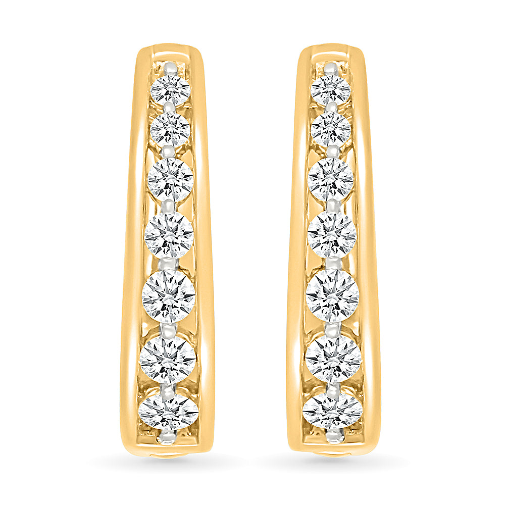 Ellipse Gold & Diamond Earrings