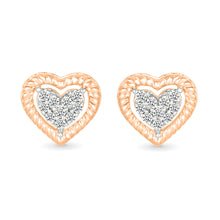Delicate Diamond Heart Earrings