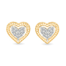Delicate Diamond Heart Earrings