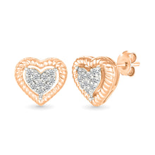 Delicate Diamond Heart Earrings