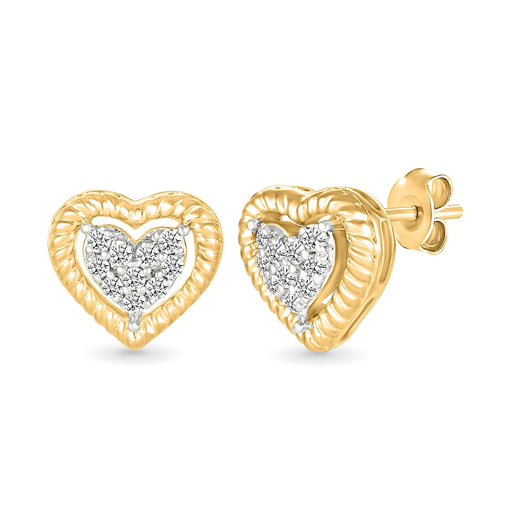 Delicate Diamond Heart Earrings