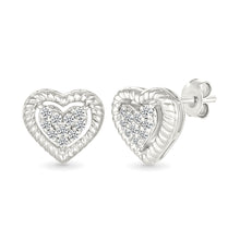 Delicate Diamond Heart Earrings