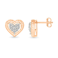 Delicate Diamond Heart Earrings