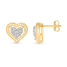 Delicate Diamond Heart Earrings