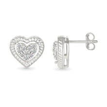 Delicate Diamond Heart Earrings