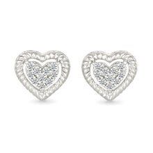 Delicate Diamond Heart Earrings