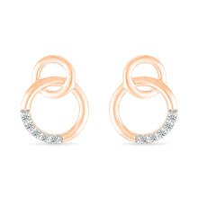 Interlocking Gold Circle with Diamonds Earrings