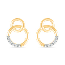 Interlocking Gold Circle with Diamonds Earrings