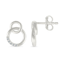 Interlocking Gold Circle with Diamonds Earrings