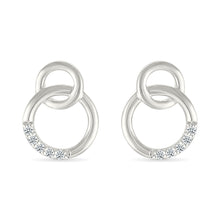 Interlocking Gold Circle with Diamonds Earrings