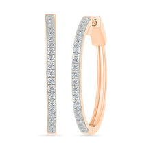 Classic Sparkling Diamond Hoops Earrings
