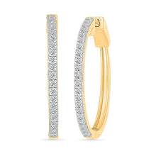 Classic Sparkling Diamond Hoops Earrings