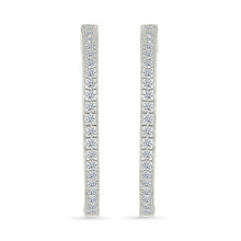 Classic Sparkling Diamond Hoops Earrings