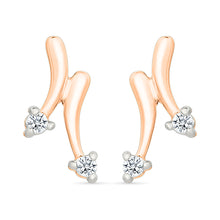 Frozen Twirl Gold & Diamond stud Earrings