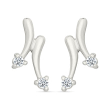 Frozen Twirl Gold & Diamond stud Earrings