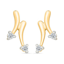 Frozen Twirl Gold & Diamond stud Earrings