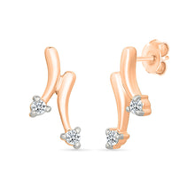 Frozen Twirl Gold & Diamond stud Earrings