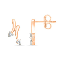 Frozen Twirl Gold & Diamond stud Earrings