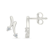 Frozen Twirl Gold & Diamond stud Earrings