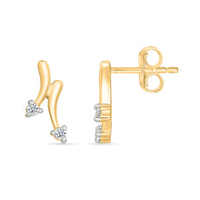 Frozen Twirl Gold & Diamond stud Earrings