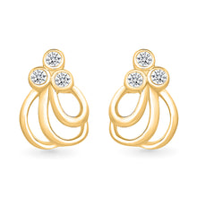 Trefoil Sparkle Gold & Diamond Earrings