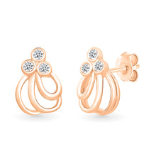 Trefoil Sparkle Gold & Diamond Earrings