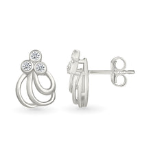 Trefoil Sparkle Gold & Diamond Earrings