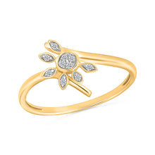 Gilded Sunburst Diamond Ring
