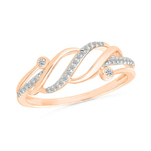 Interwoven Cursive Gold & Diamond Ring